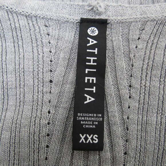 ATHLETA Women's Gray Merino Wool Blend Solstice Wrap Open Front Cardigan XXS - Picture 9 of 11